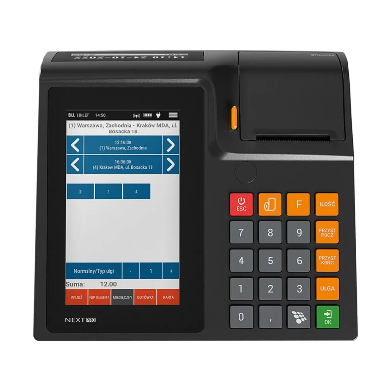 Kasa fiskalna NEXT PRO ONLINE BUS GSM24 – widok z góry.