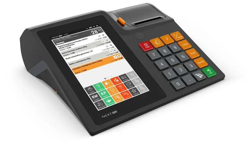 Kasa fiskalna NEXT PRO ONLINE BUS GSM24 – widok z góry pod kątem