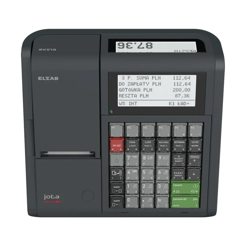 Kasa fiskalna ELZAB JOTA – widok z góry od przodu