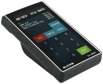 Kasa fiskalna ELZAB K1 SLIM ONLINE BT/GPRS – widok z góry pod kątem