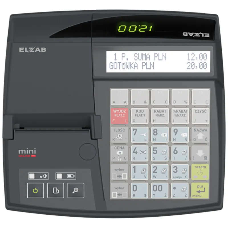 Kasa fiskalna ELZAB MINI LAN/BT/GPRS – widok z góry