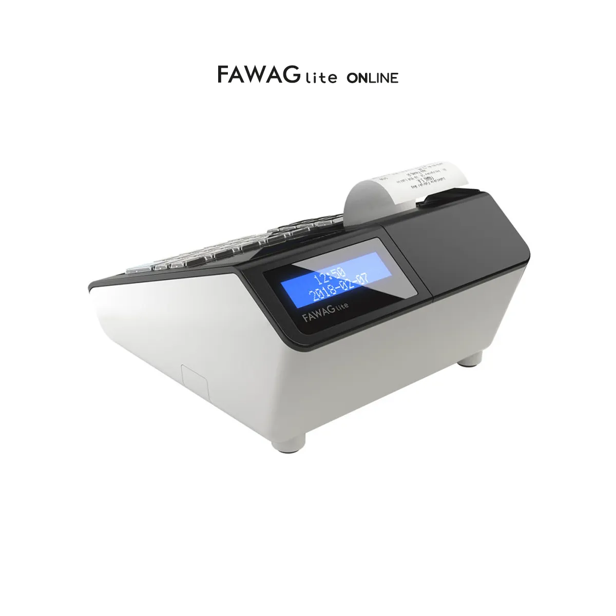 Kasa fiskalna FAWAG LITE ONLINE - widok od frontu pod kątem