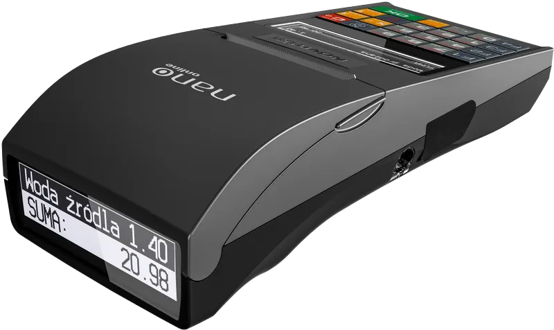 Kasa fiskalna Novitus NANO ONLINE – widok z przodu po skosie