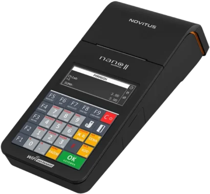 Kasa fiskalna Novitus NANO ONLINE – widok z góry po skosie