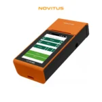 Kasa fiskalna NOVITUS ONE PRO - widok z boku pod kątem. Kasa w kolorze pomarańczowym