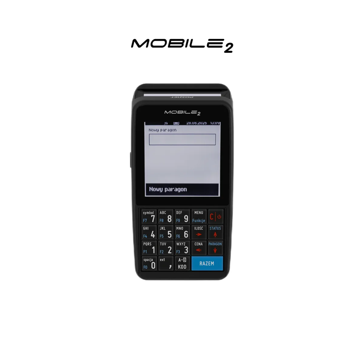 Kasa fiskalna POSNET MOBIEL2 ONLINE - widok z góry