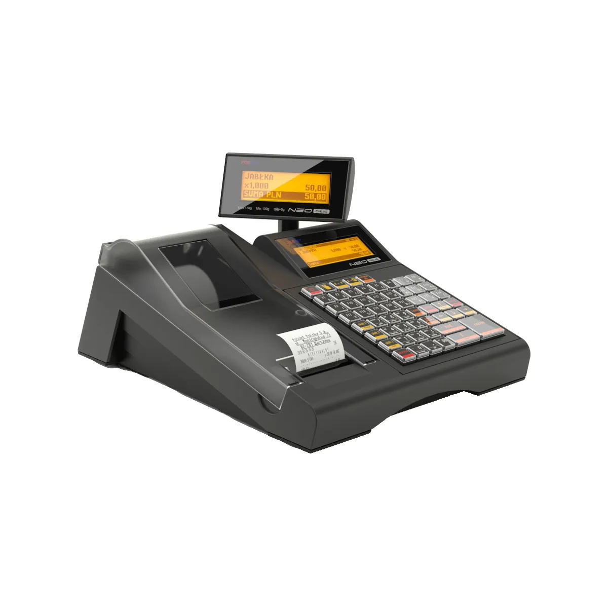 Kasa fiskalna POSNET NEO ONLINE - widok z przodu pod kątem