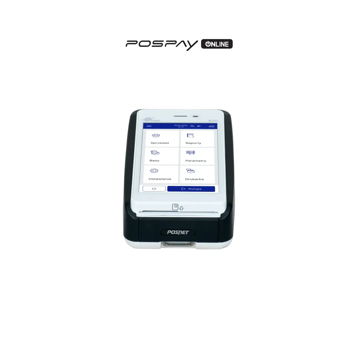 Kasa fiskalna POSNET POSPAY2 ONLINE - widok z przodu
