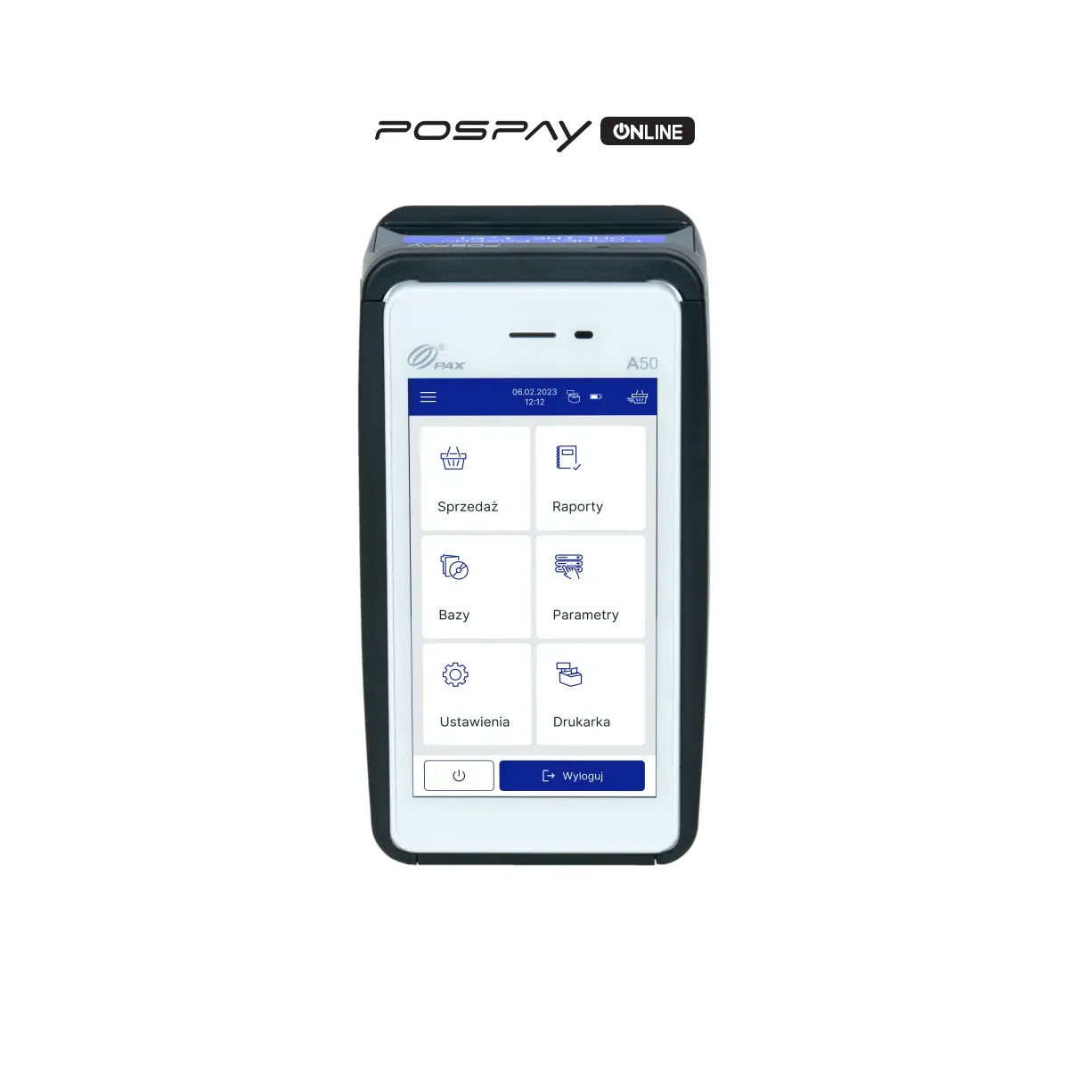 Kasa fiskalna POSNET POSPAY2 ONLINE - widok z góry