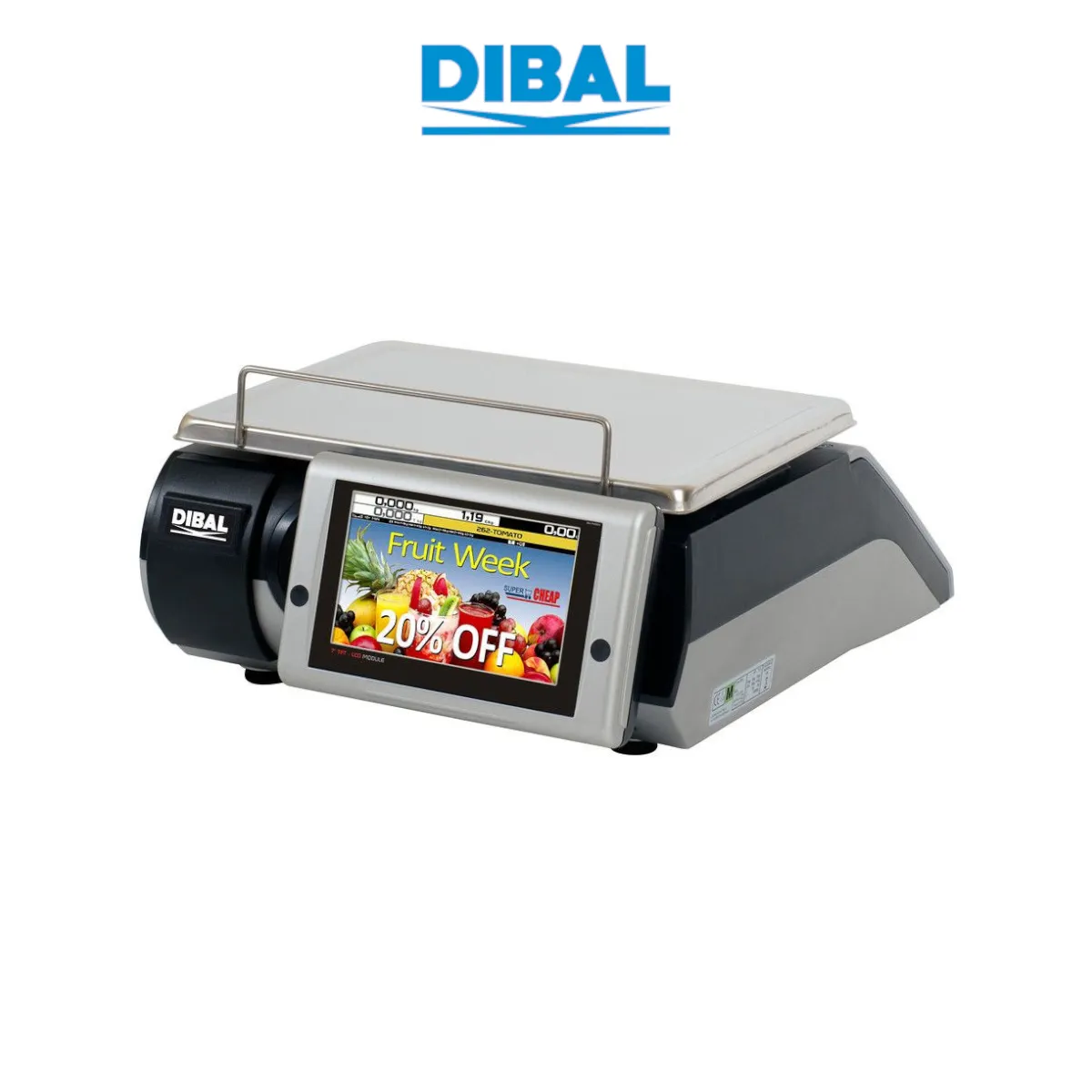 Waga etykietująca DIBAL D-955S - widok z tyłu pod kątem