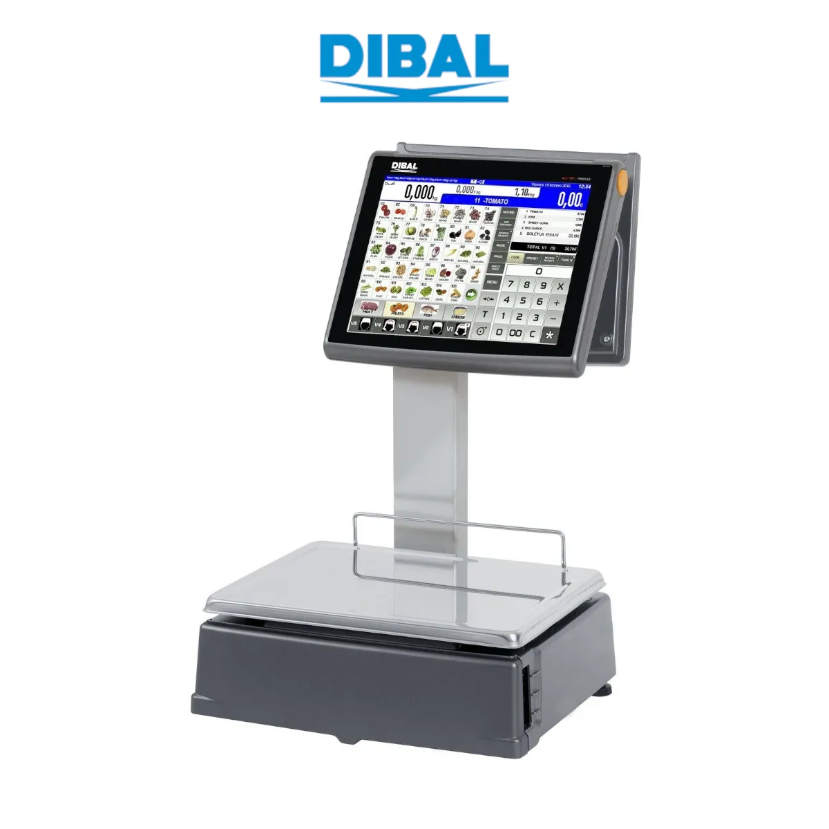 Waga etykietująca DIBAL D-955DB 12,1' + 7' cali - widok z przodu pod kątem