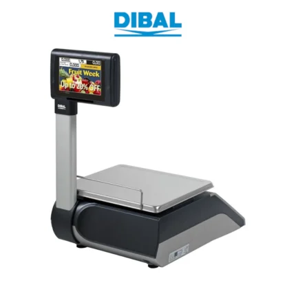Waga etykietująca DIBAL D-955T - widok z tyłu pod kątem