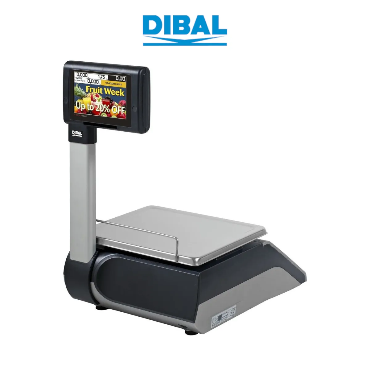 Waga etykietująca DIBAL D-955T - widok z tyłu pod kątem