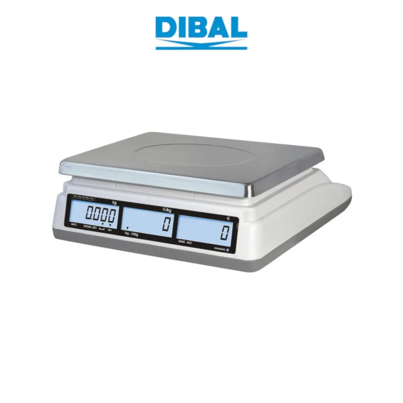 Waga kalkulacyjna DIBAL SPC-S - widok z tyłu pod kątem