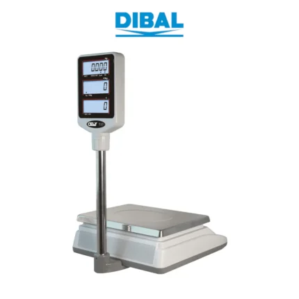 Waga kalkulacyjna DIBAL SPC-T RS - widok z tyłu pod kątem z zamontowanym wysięgnikiem