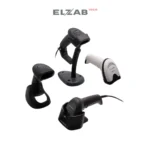 Czytnik kodów kreskowych ELZAB QUICKSCAN QD2590 - widok czterech czytników z podstawką