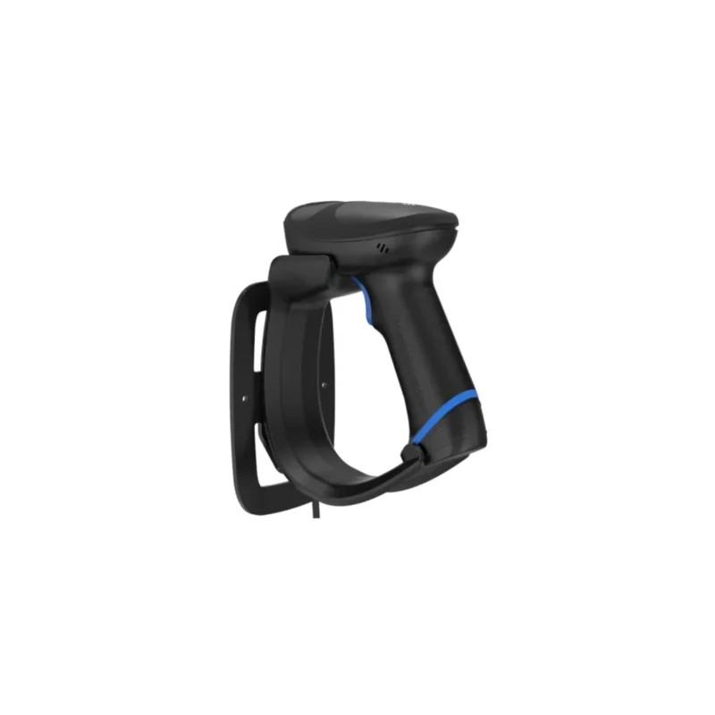 Czytnik kodów kreskowych NEWLAND HR33 MARLIN BLUETOOTH - widok z boku pod kątem wraz z podstawką