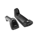 Czytnik kodów kreskowych ZEBRA DS8178 - widok z góry pod kątem wraz z podstawką i ładowarką