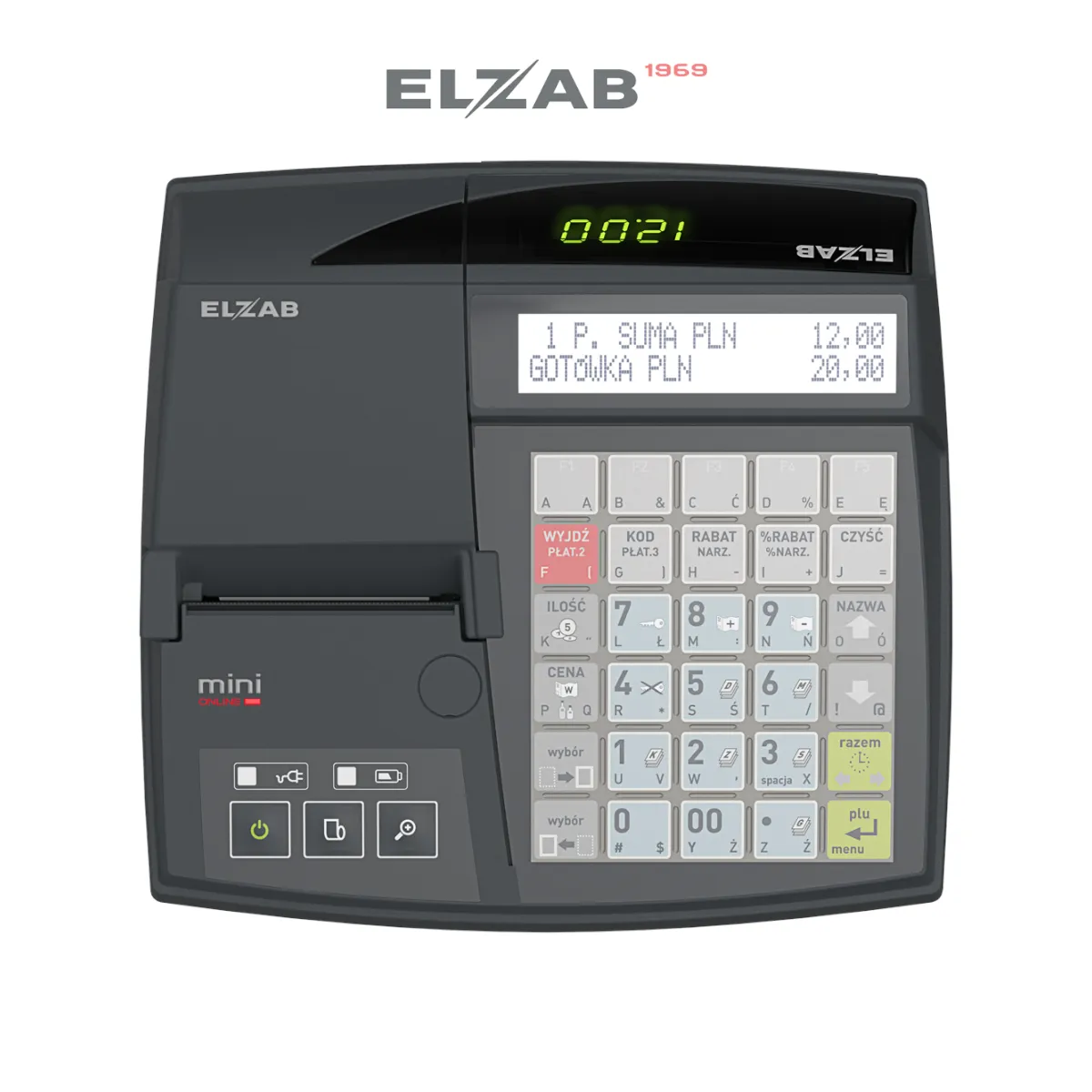Kasa fiskalna ELZAB MINI LAN/BT/GPRS - widok z góry