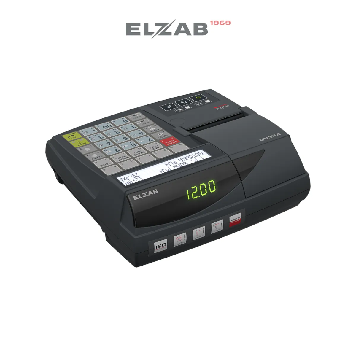 Kasa fiskalna ELZAB MINI LAN/BT/GPRS - widok z przodu pod kątem