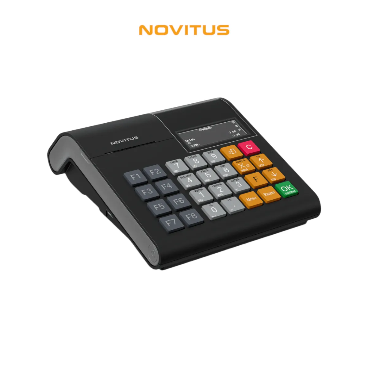 Kasa fiskalna NOVITUS LINK ONLINE GSM24 - widok z boku pod kątem