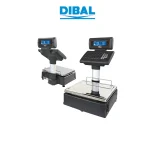 Waga etykietująca DIBAL D-545DB - widok z przodu oraz z tyłu pod kątem