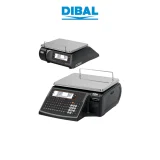 Waga etykietująca DIBAL D545S A - widok z przodu oraz z tyłu pod kątem