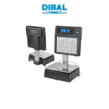 Waga etykietująca DIBAL D-545SS - widok z przodu oraz z tyłu pod kątem