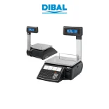 Waga etykietująca DIBAL D-545T - widok z przodu oraz z tyłu pod kątem