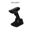 Czytnik kodów kreskowych ELZAB BS80 2D - widok z boku pod kątem wraz z podstawką