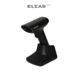 Czytnik kodów kreskowych ELZAB BS80 2D - widok z boku pod kątem wraz z podstawką