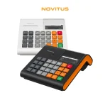 Kasa fiskalna NOVITUS LINK ONLINE - widok z góry i pod kątem - dwie wersje kolorystyczne - biały oraz czarny