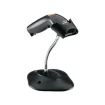 Czytnik kodów kreskowych ZEBRA LS1203 PRZEWODOWY - widok z boku pod kątem z podstawką
